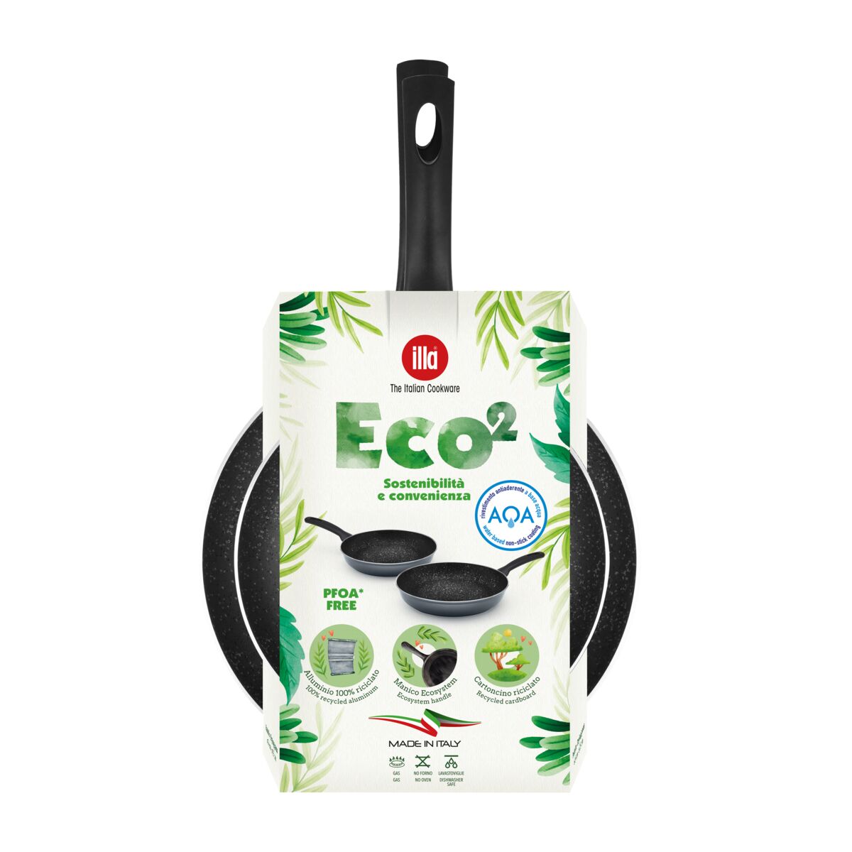 Illa 2Piece Round Long Term Easy Clean Comfortable Eco2 Frying Pan Set